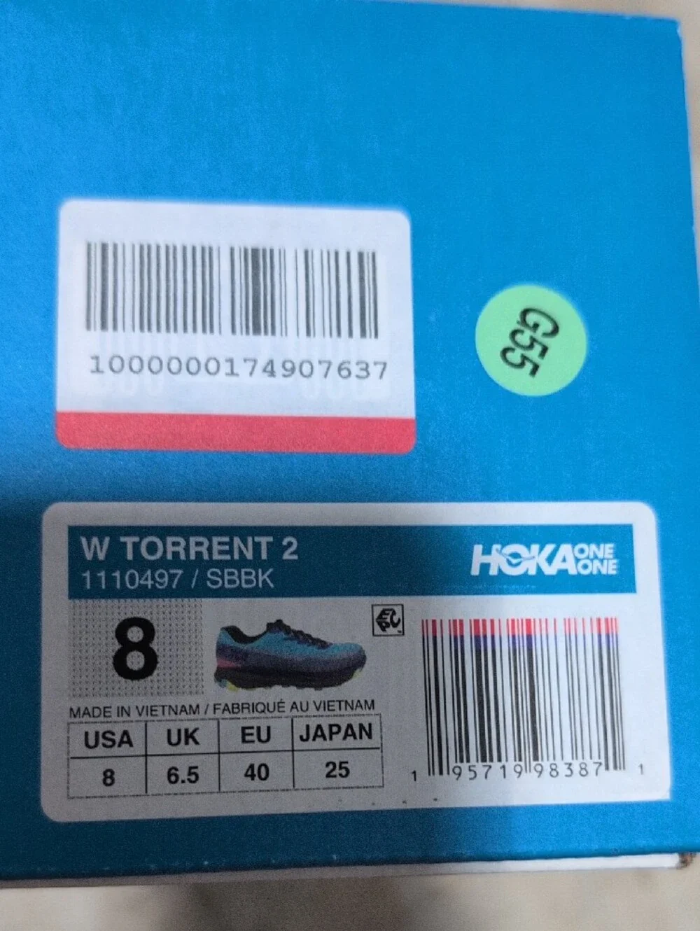 Hoka One One Women's Torrent 2 Trail Running Shoes Size 8